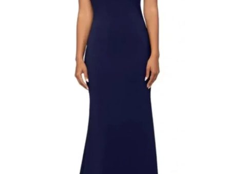 AQUA FORMAL Womens Zippered Sleeveless Asymmetrical Neckline Full-Length Formal Mermaid Dress Supply