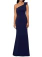 AQUA FORMAL Womens Zippered Sleeveless Asymmetrical Neckline Full-Length Formal Mermaid Dress Supply