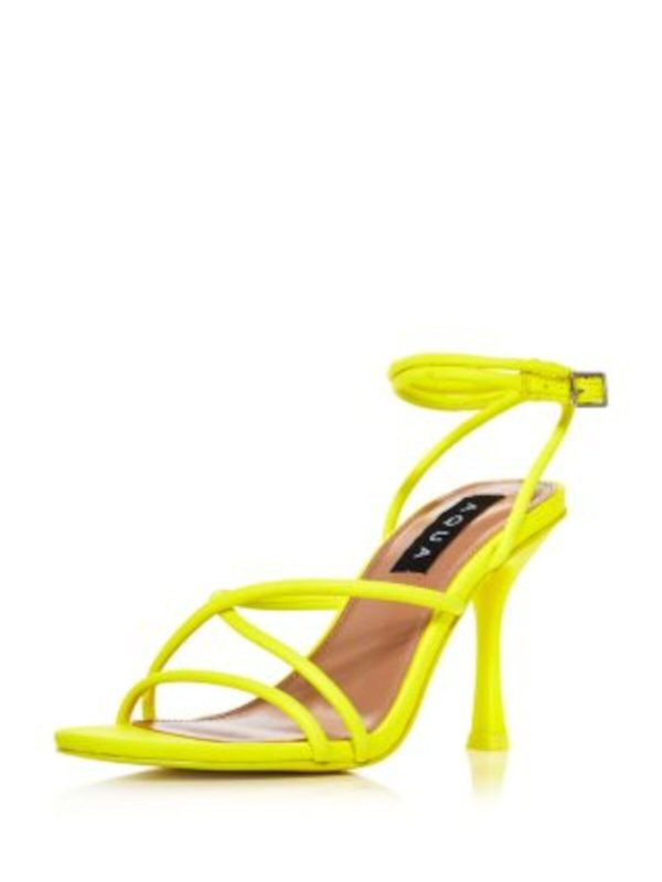 AQUA Womens Green Padded Ankle Strap Strappy Arlow Open Toe Flare Buckle Heeled Hot on Sale