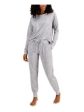 ALFANI Gray Drawstring Animal Print Long Sleeve Crew Neck Cuffed Pajamas Online Sale