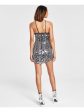 AVEC LES FILLES Womens Black Sequined Zippered Lined Adjustable Sleeveless Halter Mini Party Body Con Dress on Sale