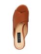 AQUA Womens Brown 2-1 2  Platform Comfort July Round Toe Block Heel Slip On Leather Espadrille Shoes M Fashion