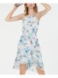 BAR III Womens Floral Sleeveless Halter Below The Knee Hi-Lo Dress Online