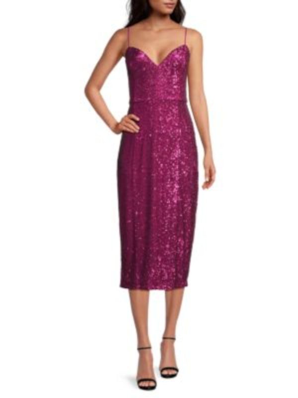 DONNA KARAN NEW YORK Womens Pink Zippered Lined Slit Back Hem Spaghetti Strap Sweetheart Neckline Maxi Cocktail Sheath Dress For Discount