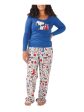 HYBRID APPAREL Blue Graphic Holiday Pajamas Hot on Sale