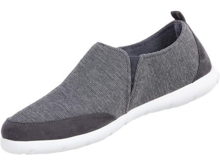 ZENZ BY ISOTONER Womens Gray Knit Heel Pull-Tab Goring Breathable Moisture Wicking Zenz Round Toe Wedge Slip On Sneakers Shoes Fashion