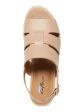 AQUA COLLEGE Womens Beige 1  Platform Wide Straps Padded Nadi Round Toe Wedge Buckle Leather Slingback Sandal M Discount