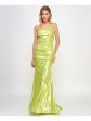 B DARLIN Womens Metallic Sleeveless Asymmetrical Neckline Full-Length Formal Gown Dress on Sale