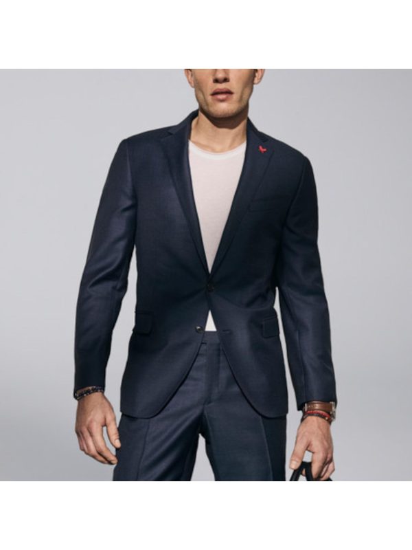 CARDINAL OF CANADA Mens Navy Lined Slim Fit Wool Blend Suit Separate Blazer Jacket Online Sale