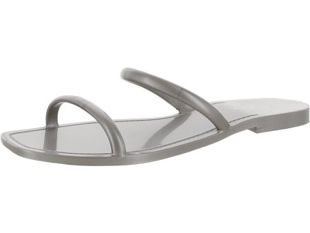 AQUA Womens Silver Strappy Square Toe Slip On Jelly Online