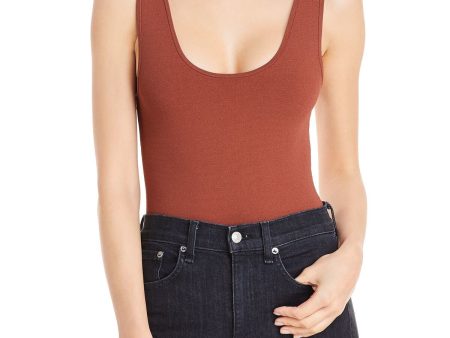 A.L.C Womens Stretch Ribbed Sleeveless Scoop Neck Top Online