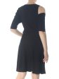 BAR III Womens Jewel Neck Knee Length Fit + Flare Dress Fashion