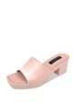 AQUA Womens Pink Padded Lug Sole Jelly Square Toe Slip On Jelly Cheap