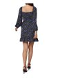 BCBGENERATION Womens Ruffled Floral Balloon Sleeve Square Neck Mini Party Fit + Flare Dress Online