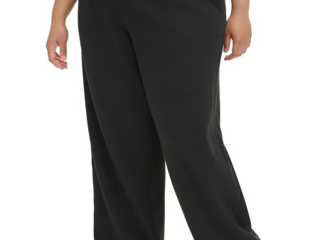 CALVIN KLEIN PERFORMANCE Womens Black Pocketed Wide Leg Sweatpants High Waist Pants Online Sale