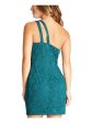 BCX Womens Green Lace Floral Sleeveless Asymmetrical Neckline Short Party Body Con Dress Supply