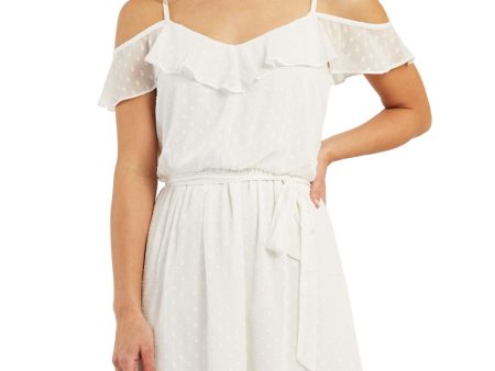 BCX Womens Ruffled Flutter Sleeve Off Shoulder Above The Knee Party A-Line Dress Discount