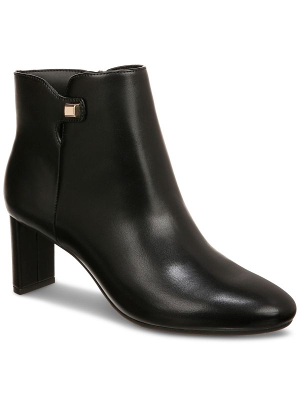 ALFANI Womens Black Padded Paam Almond Toe Sculpted Heel Zip-Up Dress Booties M Online now