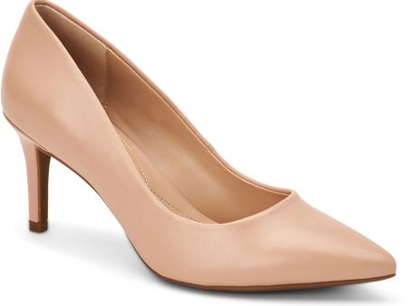 ALFANI Womens Beige Padded Jeules Pointed Toe Stiletto Slip On Leather Pumps Shoes W on Sale