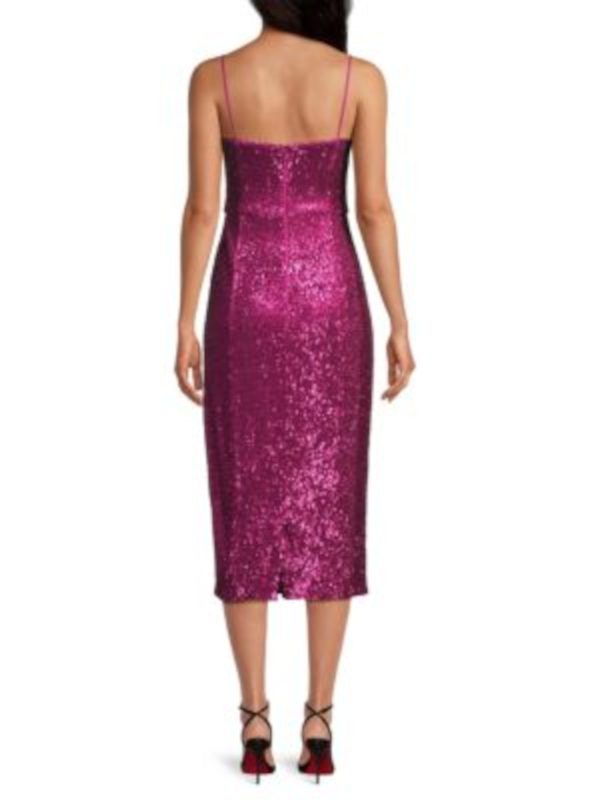 DONNA KARAN NEW YORK Womens Pink Zippered Lined Slit Back Hem Spaghetti Strap Sweetheart Neckline Maxi Cocktail Sheath Dress For Discount