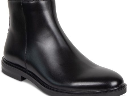 REACTION KENNETH COLE Mens Black Padded Ely Round Toe Block Heel Zip-Up Boots Shoes M Sale