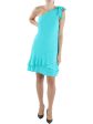 BCBGENERATION Womens Textured Sleeveless Asymmetrical Neckline Above The Knee Party Sheath Dress For Discount