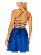 B DARLIN Womens Open Back Spaghetti Strap Square Neck Short Party A-Line Dress Discount