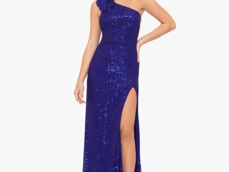 BLONDIE NITES Womens Zippered Sleeveless Asymmetrical Neckline Full-Length Formal Gown Dress Supply