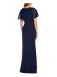 ADRIANNA PAPELL Womens Ruffled Flutter Sleeve V Neck Full-Length Formal Gown Dress Sale