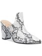 WILD PAIR Womens White Snake Print Comfort Carlita Pointed Toe Block Heel Slip On Heeled Mules Shoes M Online Sale