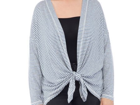 BOBEAU Womens Textured Striped Long Sleeve Open Front Cardigan Supply