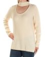 KENSIE Womens Ribbed-knit Choker Long Sleeve Tunic Sweater Discount