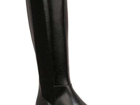 ALFANI Womens Black Goring Padded Tamira Round Toe Zip-Up Riding Boot M Online Sale