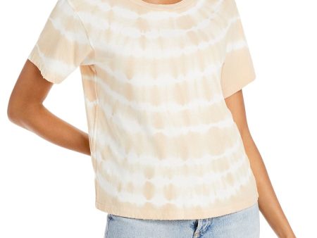 AMO Womens Distressed Tie Dye Short Sleeve Crew Neck T-Shirt Hot on Sale