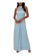 ADRIANNA PAPELL Womens Pleated Sleeveless Halter Full-Length Formal Gown Dress For Cheap