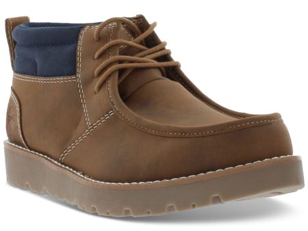 WEATHERPROOF VINTAGE Mens Tan Brown Pull Tab Padded Chester Round Toe Platform Lace-Up Chukka Boots M Discount