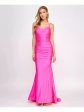 B DARLIN Womens Pink Zippered Fitted Shirred Small Train Spaghetti Strap Cowl Neck Full-Length Prom Gown Dress Supply