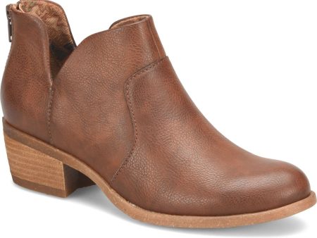 BOC Womens Brown Side Cut Outs Cushioned Breathable Lucy Round Toe Stacked Heel Zip-Up Shootie M Online