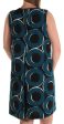 ALFANI Womens Pleated Printed Sleeveless Crew Neck Above The Knee Shift Dress Online Hot Sale