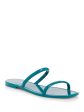 AQUA Womens Teal Strappy Square Toe Slip On Jelly Online Sale