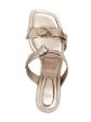 ALEXANDRE BIRMAN Womens Gold Knot Detail Cushioned Clarita Square Toe Sculpted Heel Slip On Leather Heeled on Sale