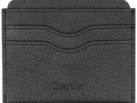 BESPOKE Men s Black Solid Leather Pebble Card Holder Online