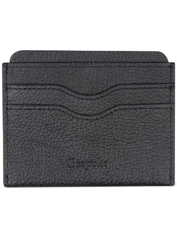 BESPOKE Men s Black Solid Leather Pebble Card Holder Online