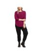 BLACK TAPE Womens Ribbed 3 4 Sleeve Round Neck Sweater Online Sale