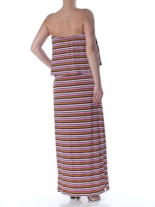 BAR III Womens Striped Sleeveless Strapless Maxi Dress Cheap