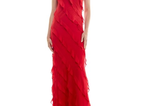 B DARLIN Womens Zippered Sleeveless Asymmetrical Neckline Full-Length Party Gown Dress Online Hot Sale