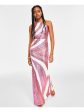 B DARLIN Womens Sequined Sleeveless Halter Maxi Party Gown Dress Supply