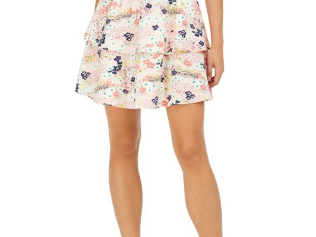 MAISON JULES Womens Floral Short Ruffled Skirt Online Hot Sale