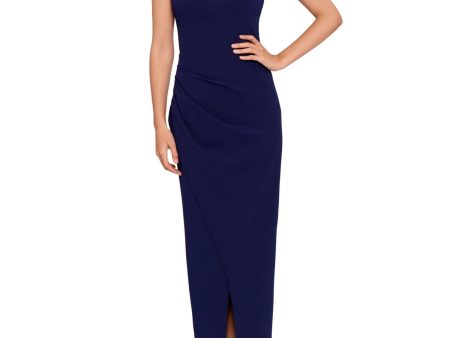 BETSY & ADAM Womens Zippered Sleeveless Square Neck Full-Length Evening Gown Dress Online now