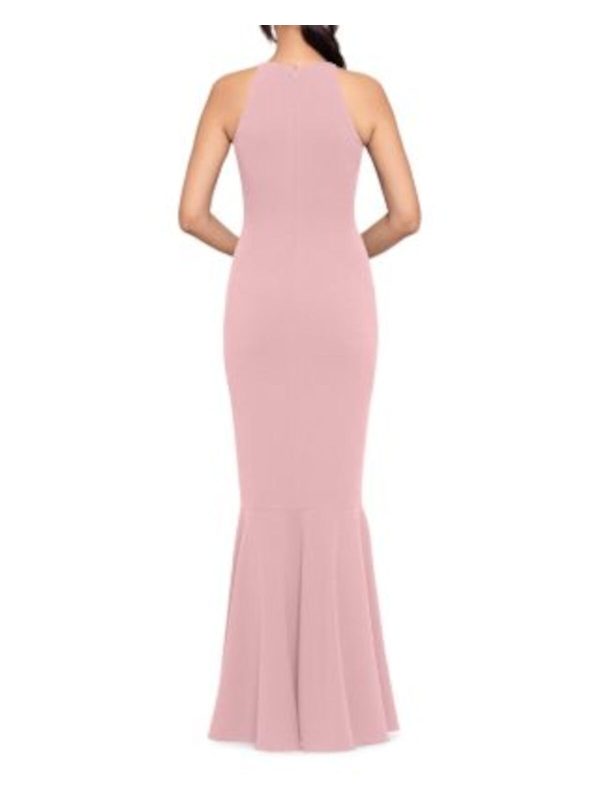 AQUA FORMAL Womens Zippered Round Neck Full-Length Evening Gown Dress Online